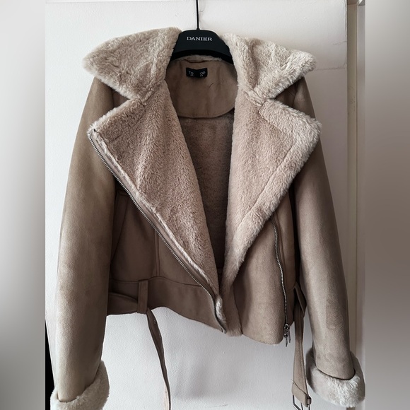 Topshop Faux Fur Tan Jacket - Picture 2 of 6
